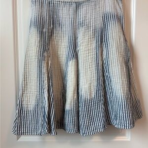 Free People distressed Blue and White A-Line Skirt